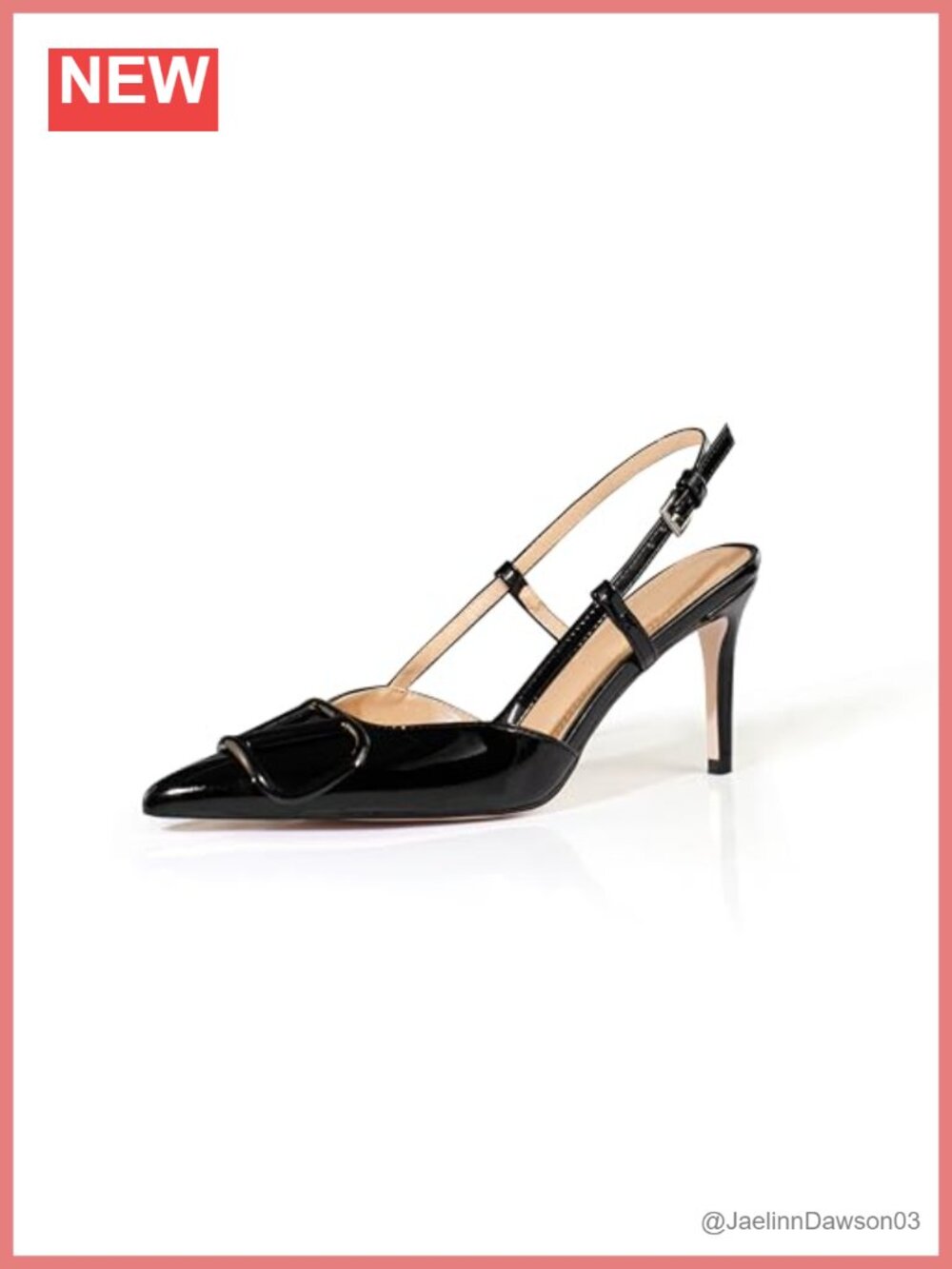 Womens Pointed Toe Slingback Pumps Stiletto Heels Patent Leather Dress Shoes